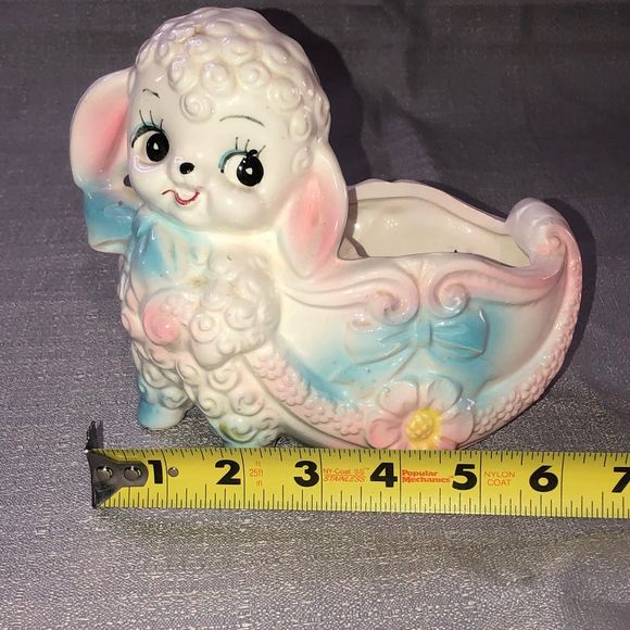 Vintage Sweet Faced Lamb Planter by Ardco; Baby Room Decor; Collectible Planter - Picture 9 of 9